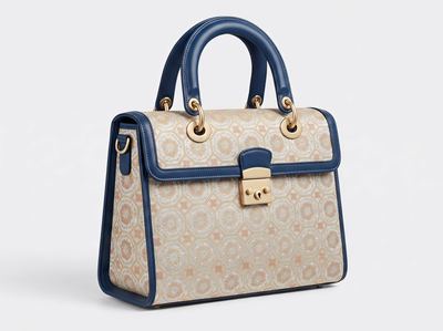 Shu Brocade Light-Gold Treasure-Flower Geometric Handbag