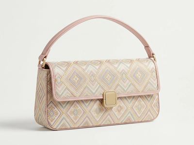 Shu Brocade Soft-Tone Diamond-Geometric Baguette Bag