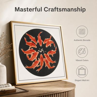 Shu Brocade Twelve Koi Fish Wall Art