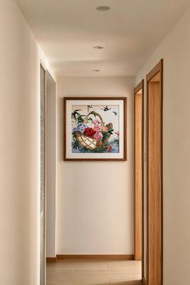 Shu-Brocade Butterflies over Flower Basket · Square Framed Silk Art
