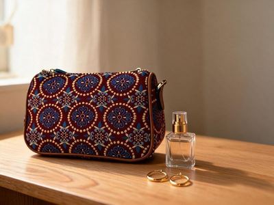 Rosette Brocade, Silk-Road Glow (22 × 14 cm)