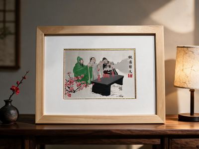 Shu-Brocade Oath of the Peach Garden · Horizontal Framed Silk Art