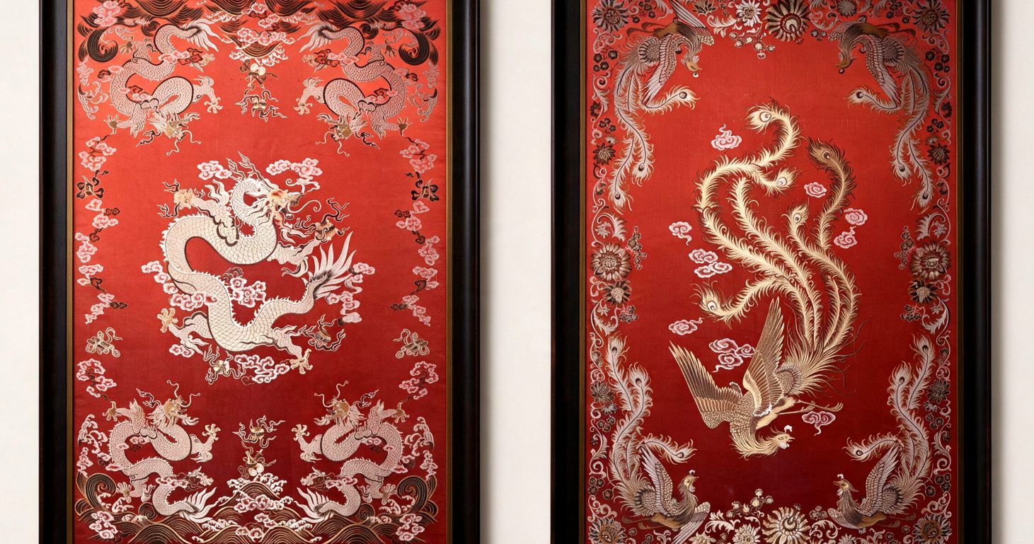 Shu Brocade Dragon-Phoenix Pair Hanging Screens · The Mother-of-All Brocades