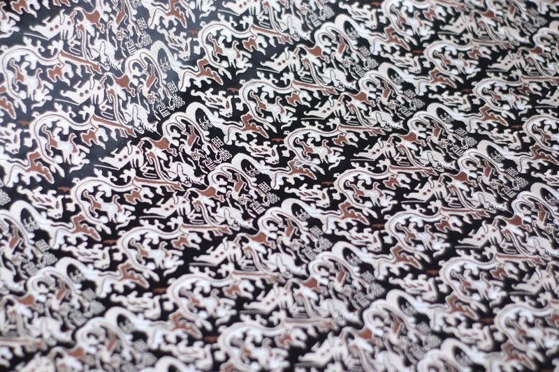 Black Han-style Dragon & Phoenix Shu Brocade Fabric | Custom by the Mete