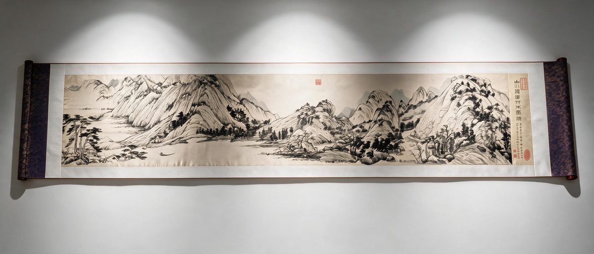 Shu-Brocade Dwelling in the Fuchun Mountains・Legendary Chinese Landscape Scroll